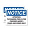 Signmission Attention The Wading Pool Is For Children, 18 in W x Rectangle, Plastic OS-2PACK-NS-P-1218-L-10223 - alternate 1